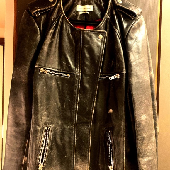 Isabel Marant Bacuri Distressed Leather Jacket As seen on Jennifer Lawrence - Picture 2 of 5